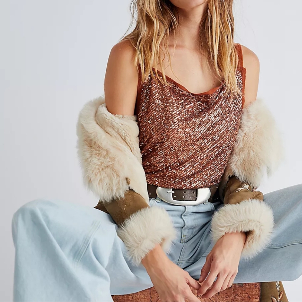 Free People Shimmer & Shine Bodysuit L